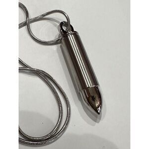 Silver Bullet Memorial Cremation Jewelry Urn Necklace for Ashes Police, Military